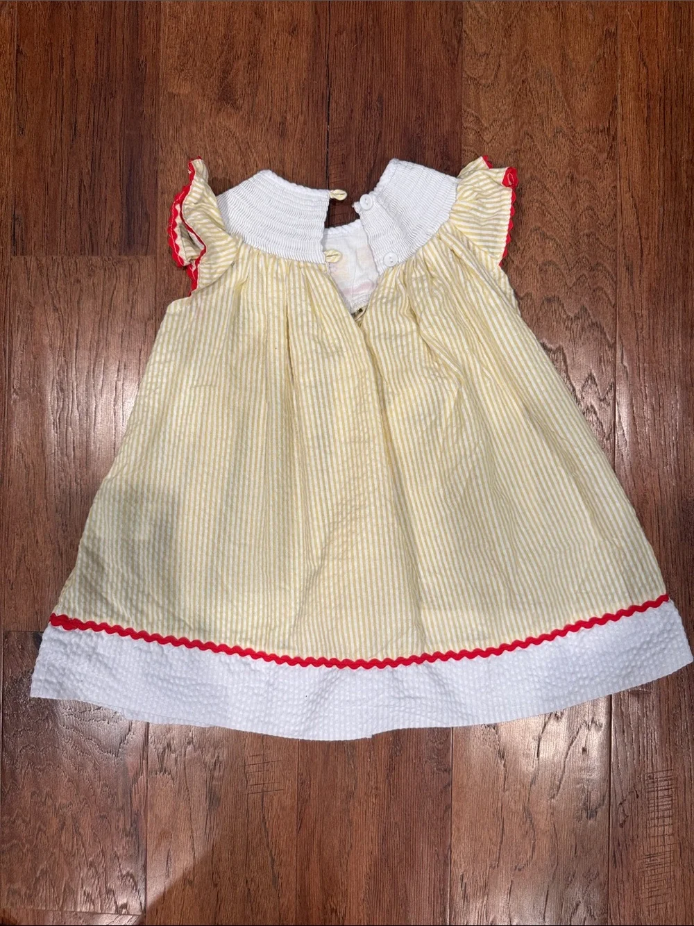 Cactus Yellow Stripe Smocked Dress